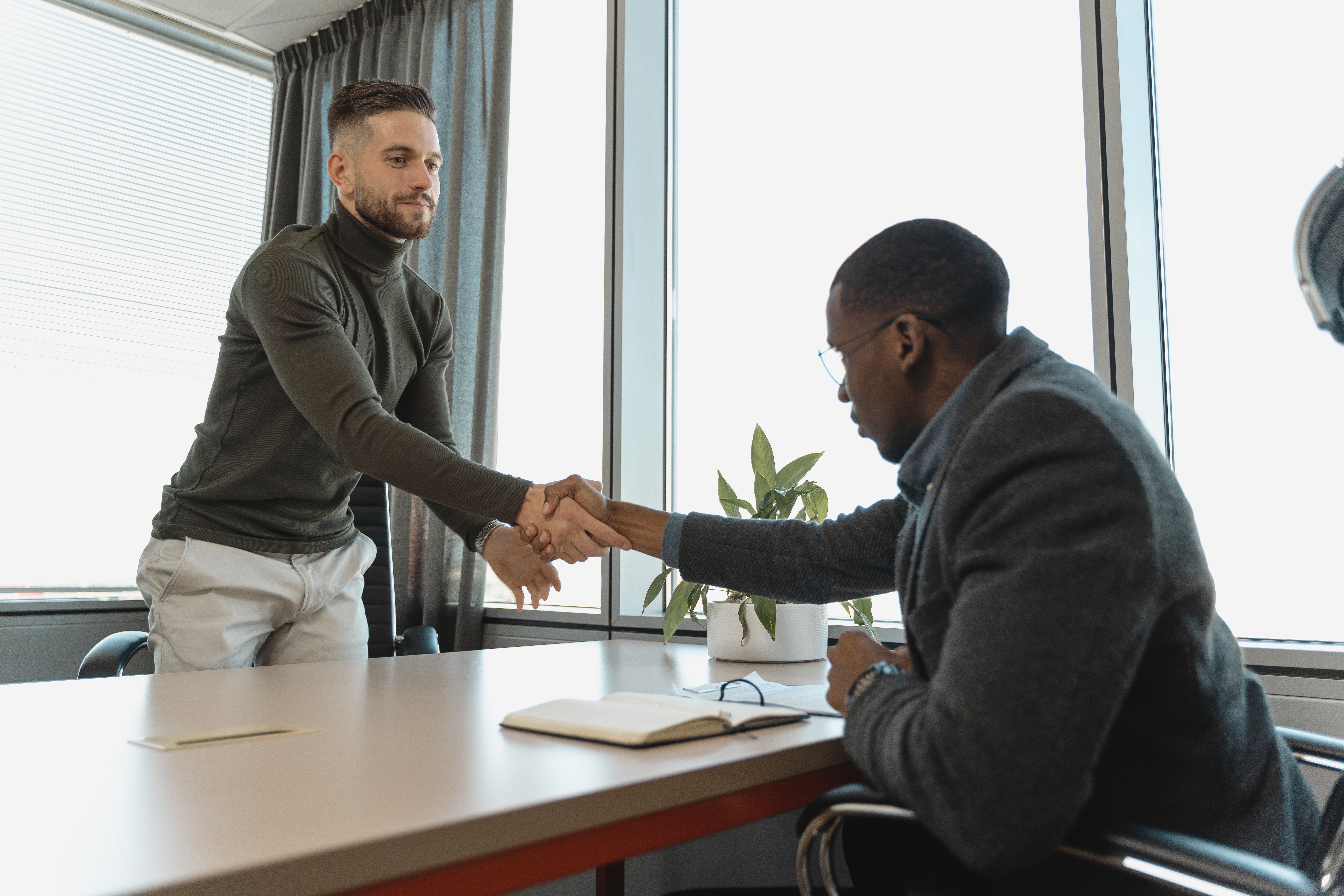 Employers shaking hands